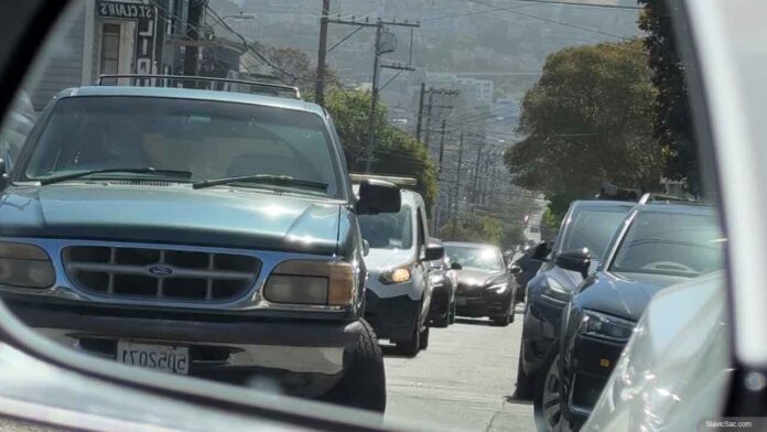 Car in the mirror