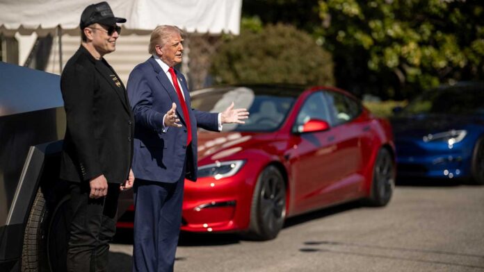 Elon Musk helps President Trump pick his new Tesla